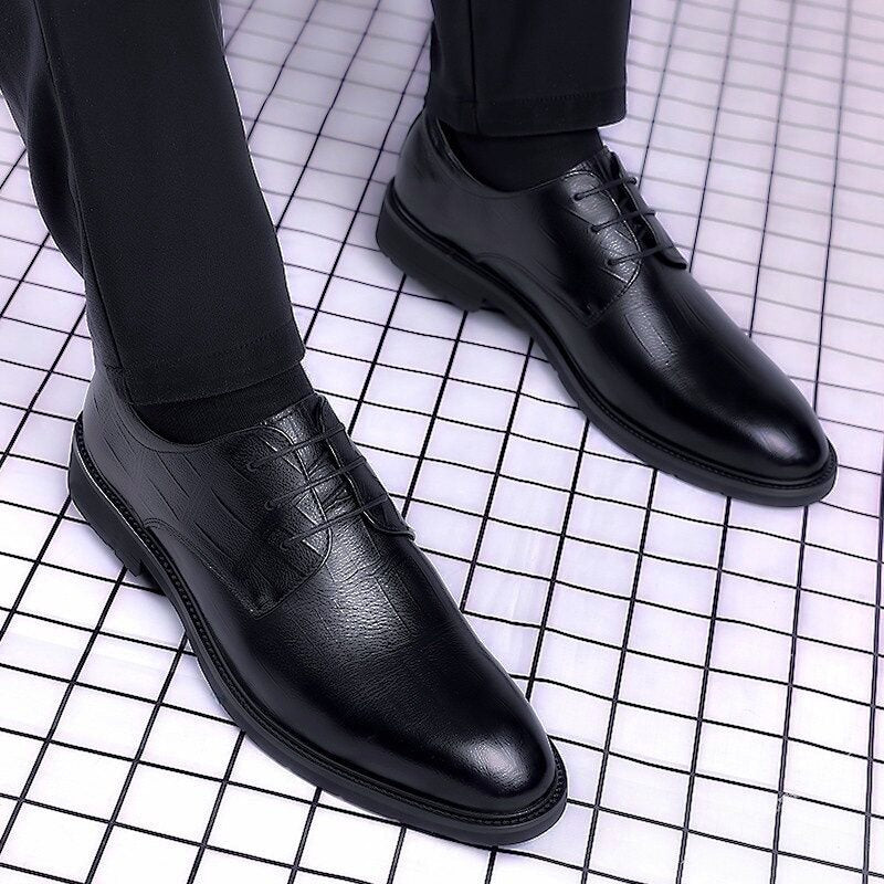 Men's White, Black and Silver Dress Shoes