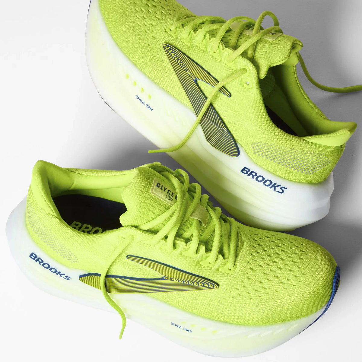 Brooks Glycerin Max – Lime / Navy Peony | DNA Tuned Max Cushion Daily Trainer