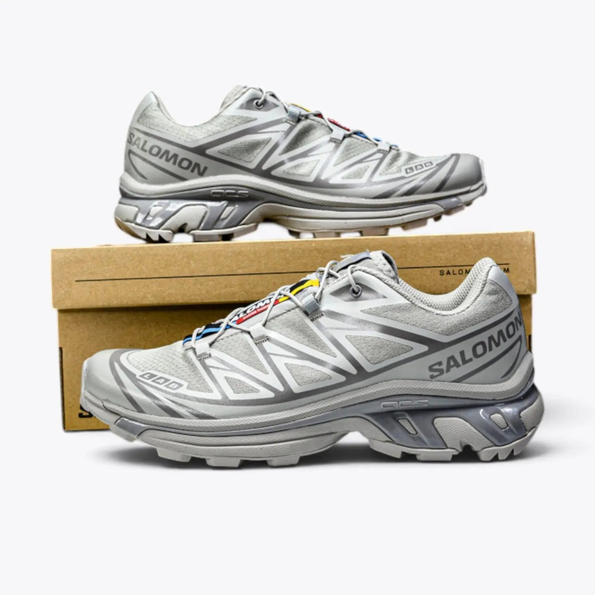 Salomon XT-6 – Ghost Grey / Grey Flannel | ACS EnergyCell Quicklace sensiFIT Mud Contagrip Monochrome Gorpcore Trail Sneaker