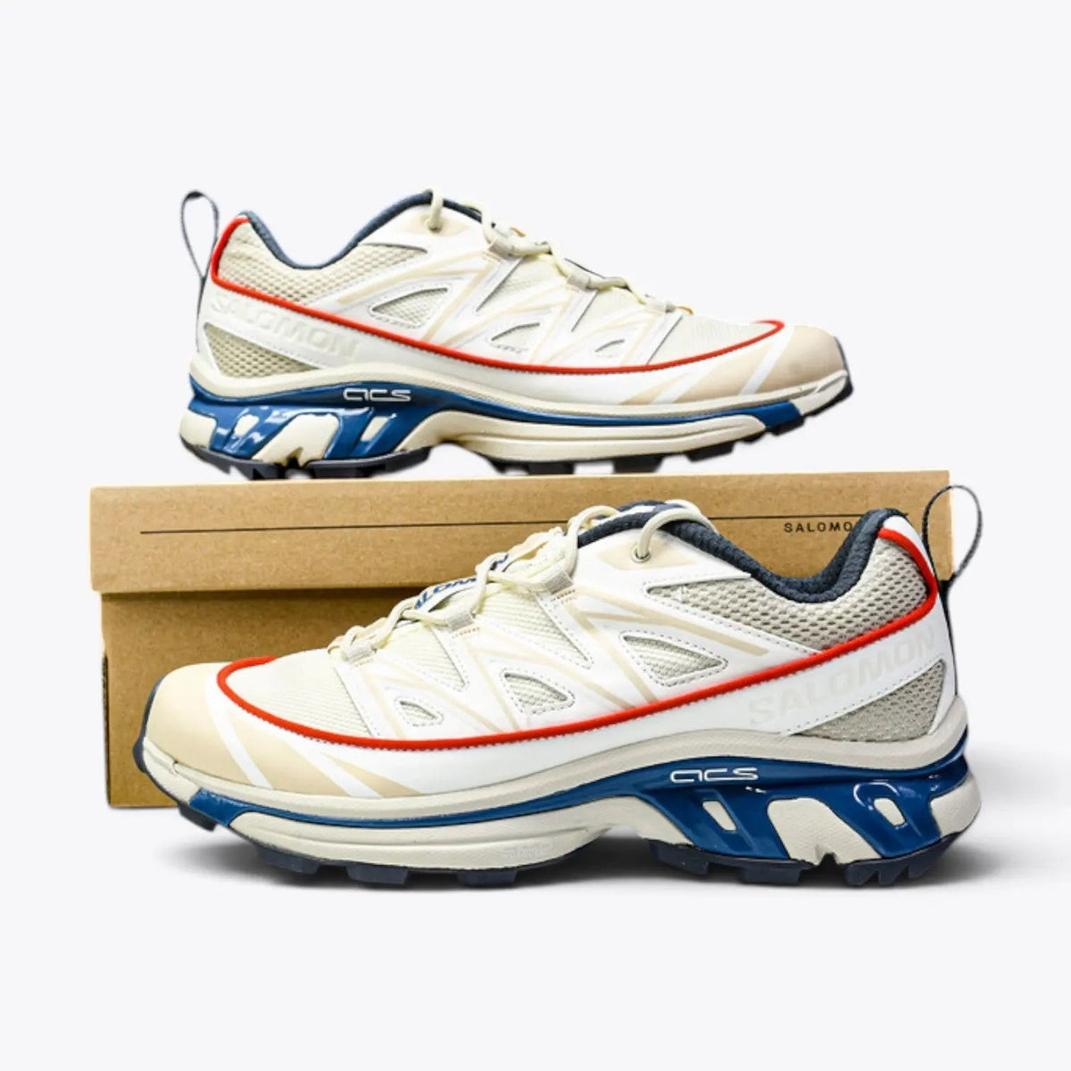 Salomon XT-6 – Vanilla Ice / Bleached Sand / Red Orange | ACS EnergyCell Quicklace sensiFIT Mud Contagrip Gorpcore Trail Sneaker