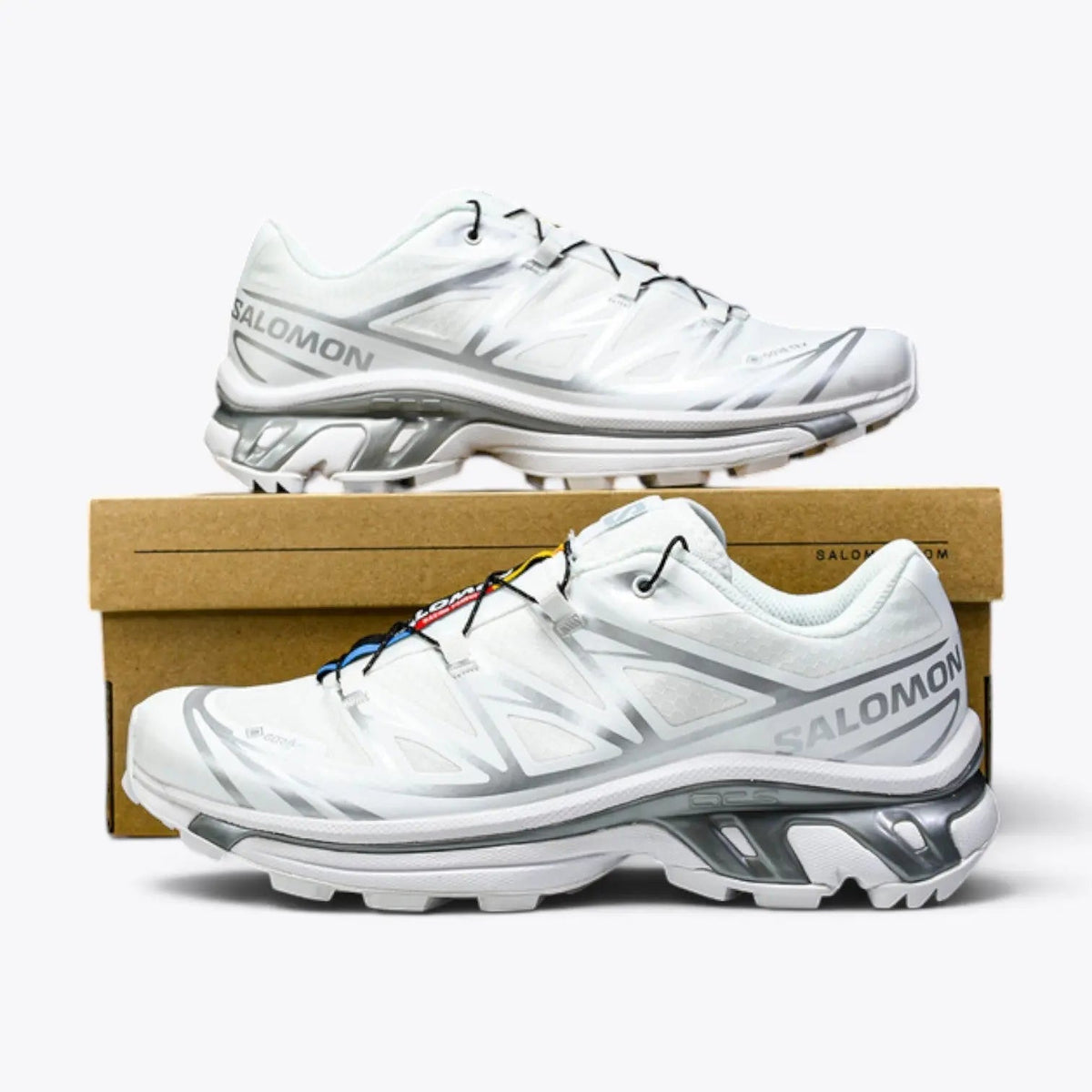 Salomon XT-6 – White / FTW Silver | EnergyCell + QuickLace Trail-to-Street Sneaker