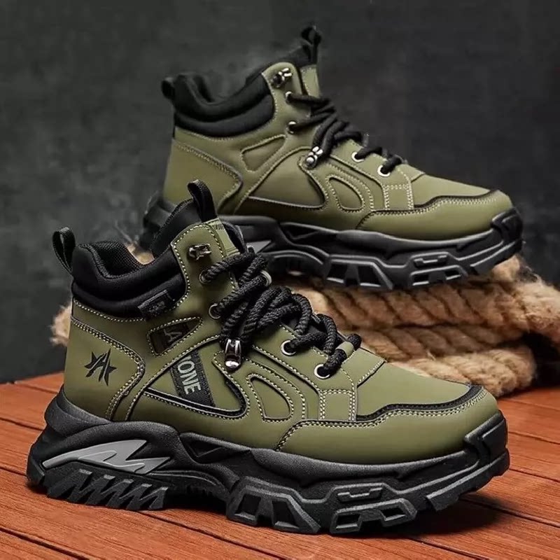 Men's Olive and Black Rugged Outdoor Sneakers
