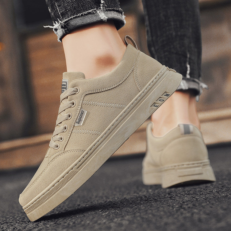 Men's Taupe Low-Top Work Sneakers
