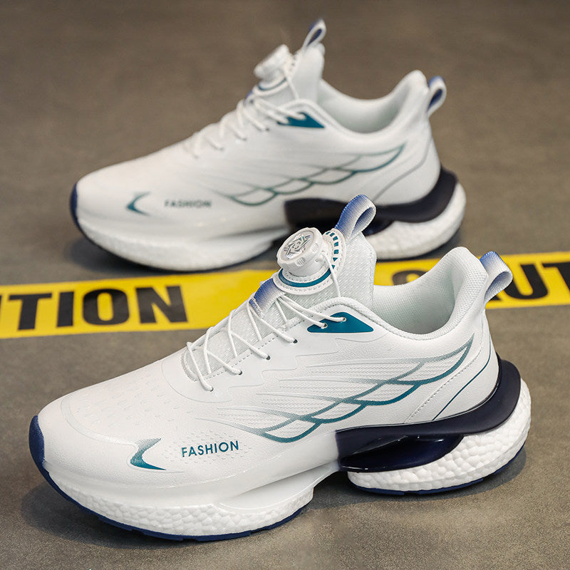 Men's White, Cream and Olive Running Sneakers