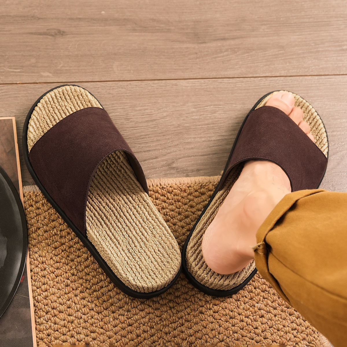 Men's Tan, Brown and Pink Retro Backless Casual Mules