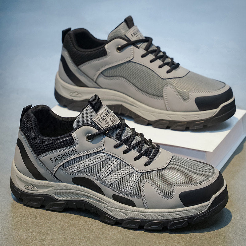 Men's Gray and Black Outdoor Walking Sneakers