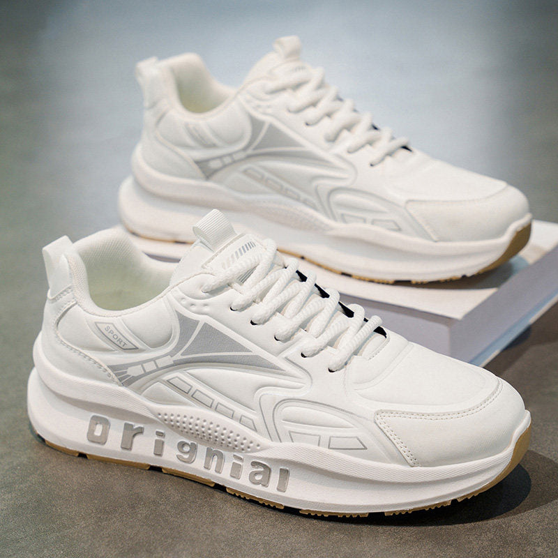 Men's Triple White Chunky Platform Sneakers