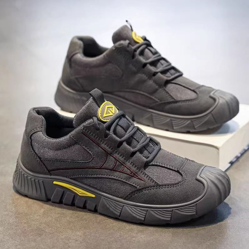 Men's White, Navy and Olive Outdoor Walking Sneakers
