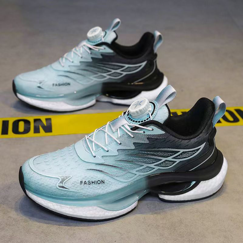 Men's Silver, Black and Gray Running Sneakers
