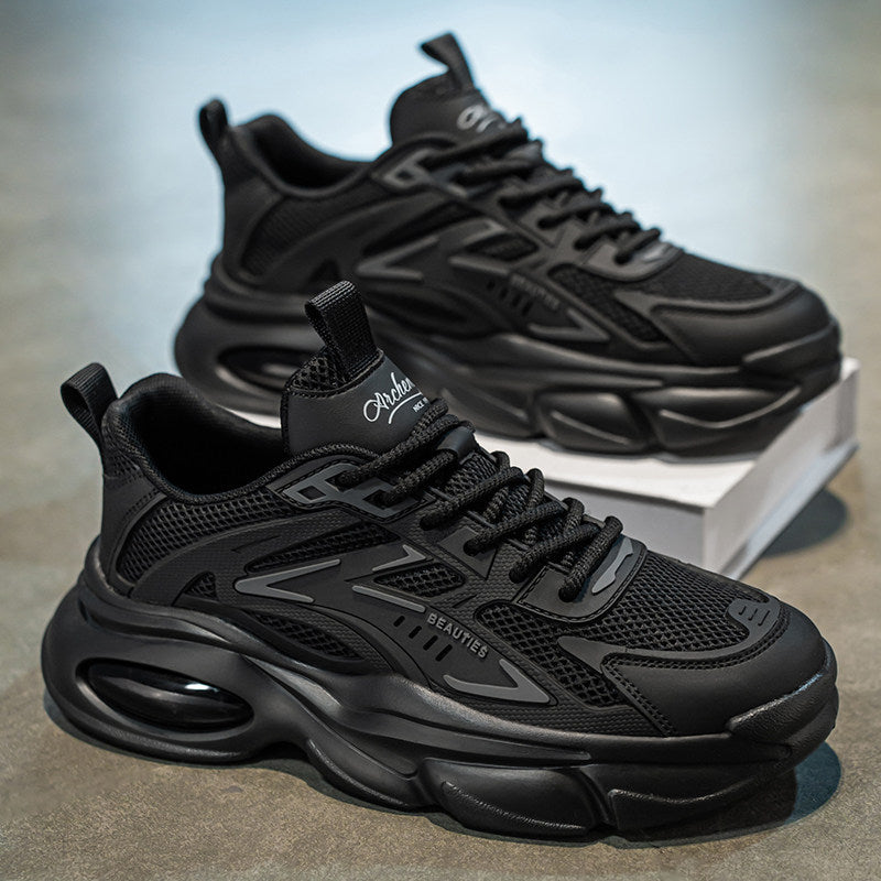 Men's White, Black and Navy Mesh Casual Sneakers