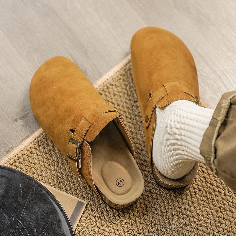 Men's Taupe Backless Casual Mules
