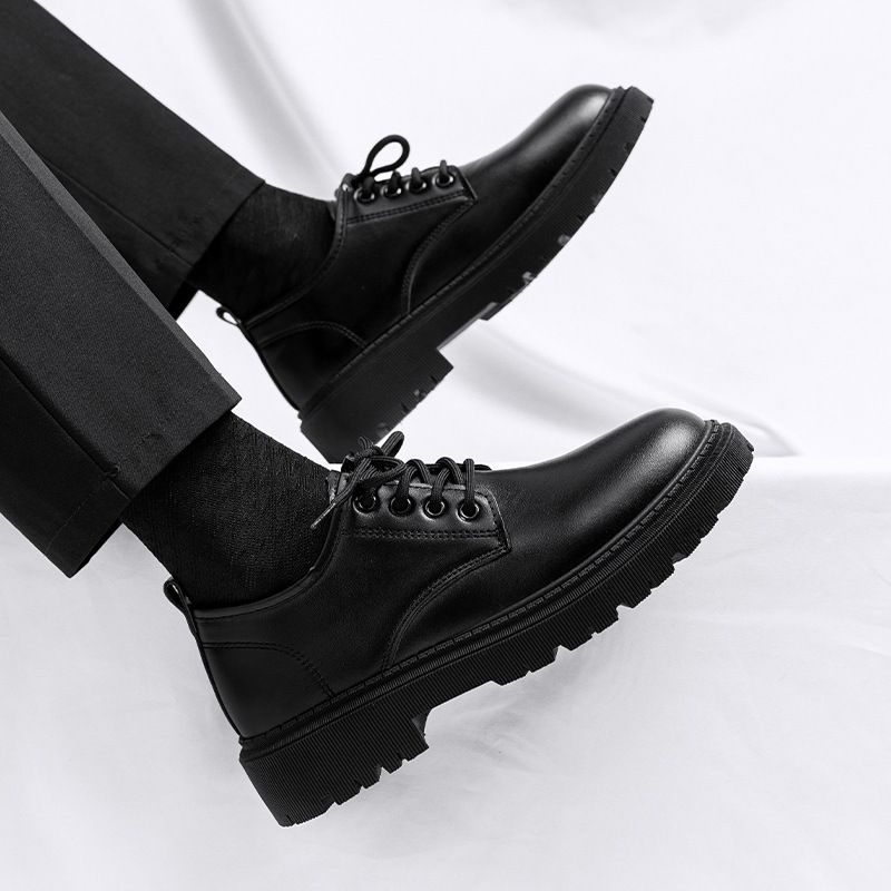 Men's Black, Cream and Navy Platform Dress Shoes
