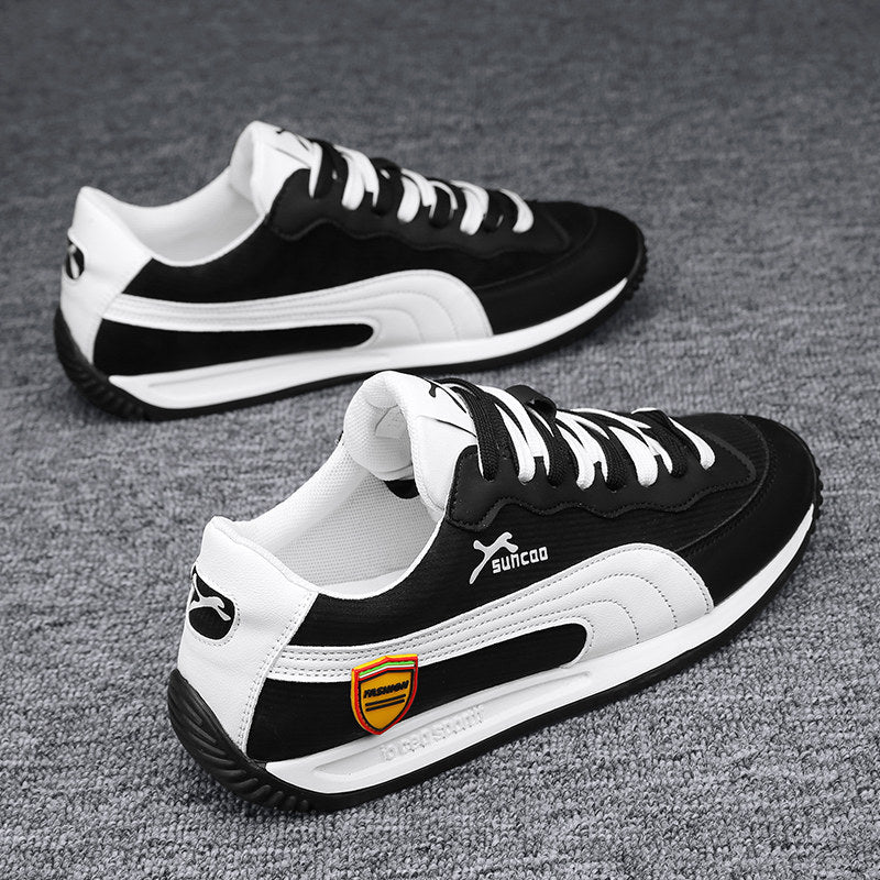 Men's White Multi-Color Retro Low-Top Sneakers