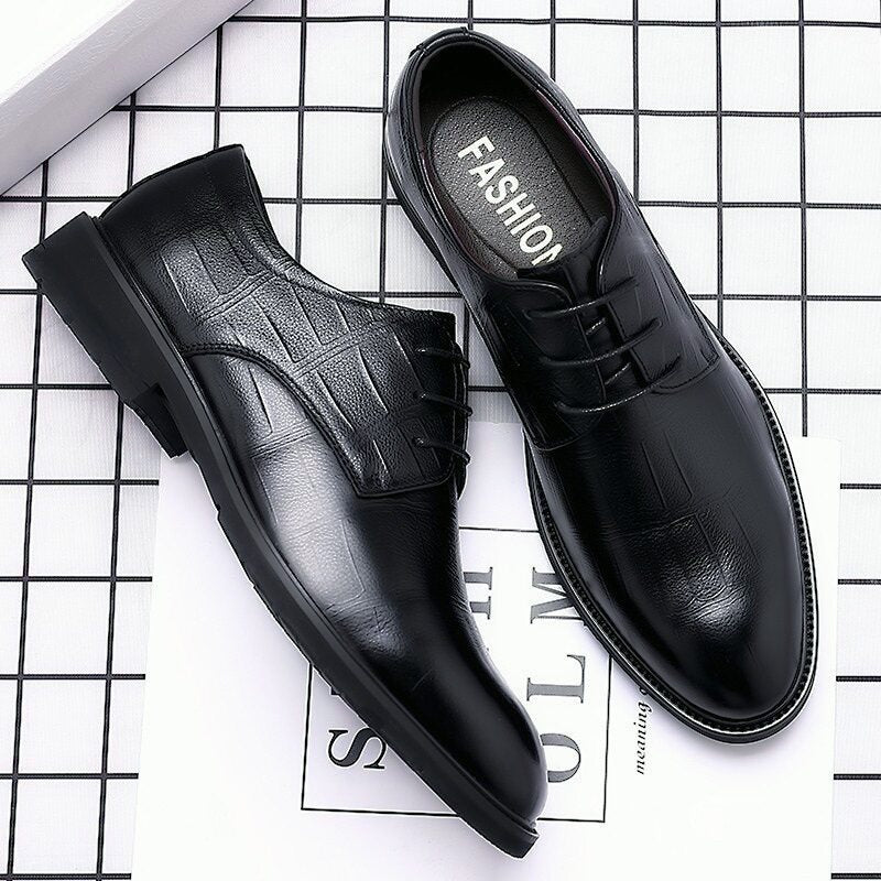 Men's White, Black and Silver Dress Shoes