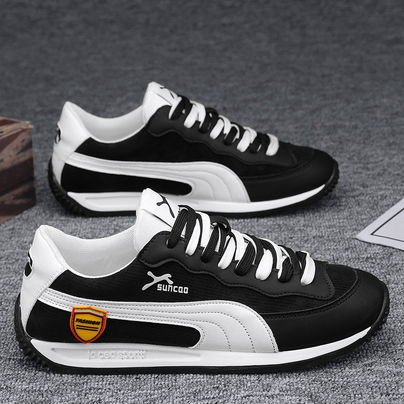 Men's White Multi-Color Retro Low-Top Sneakers