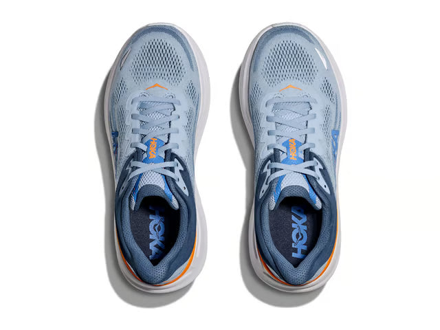 HOKA Bondi 9 Running Shoe – White / Blue