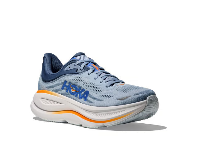 HOKA Bondi 9 Running Shoe – White / Blue