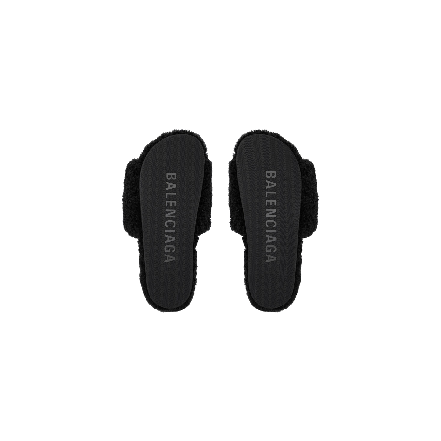 Balenciaga Furry Slide - Jet Black