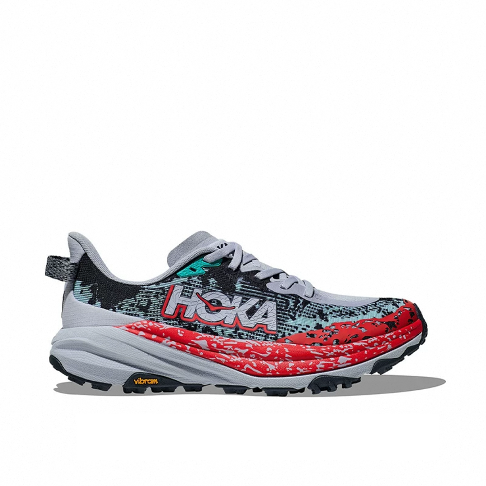 HOKA Speedgoat 6 – Grey / Red | Trail Running Shoe