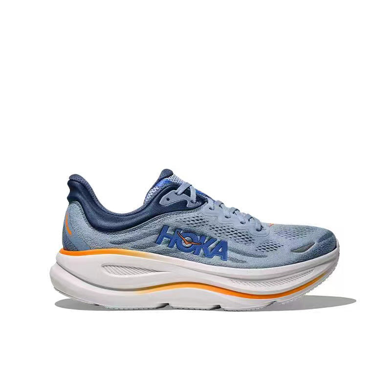 HOKA Bondi 9 Running Shoe – White / Blue