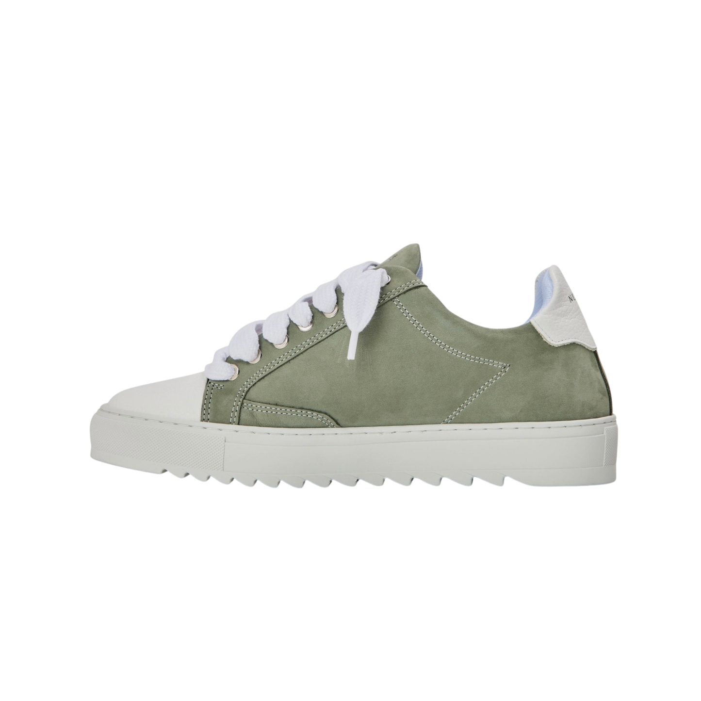 Numeris Suede Nubuck Low-Top Sneakers - Sage Green/White