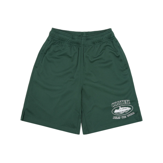 Corteiz Alcatraz Mesh Shorts Forest Green