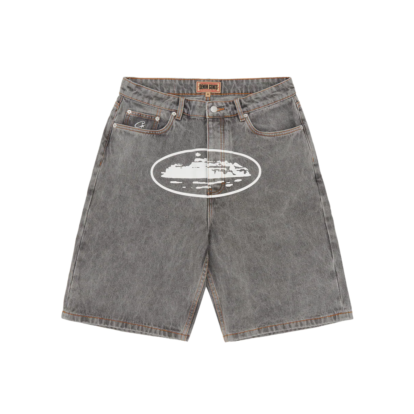 Corteiz Alcatraz Denim Shorts Grey