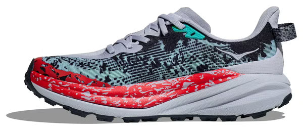 HOKA Speedgoat 6 – Grey / Red | Trail Running Shoe