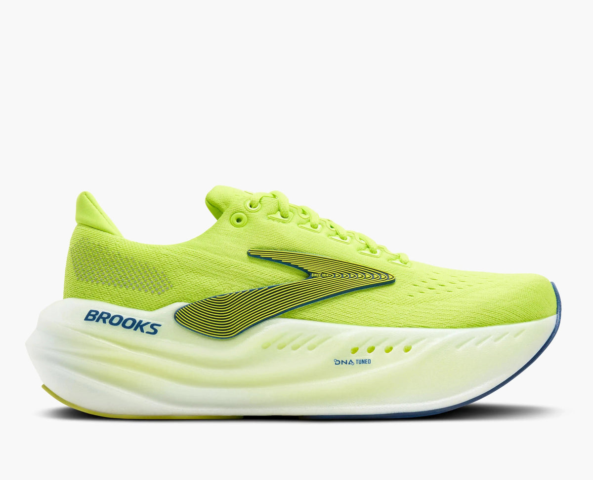 Brooks Glycerin Max – Lime / Navy Peony | DNA Tuned Max Cushion Daily Trainer