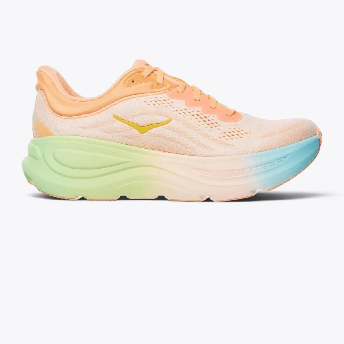 HOKA Bondi 9 Running Shoe – Frost / Pale Tangerine