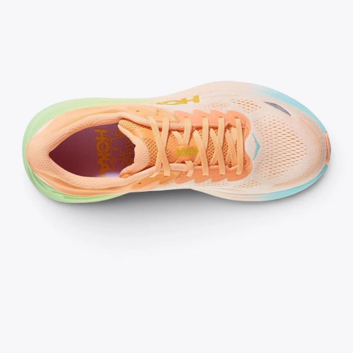 HOKA Bondi 9 Running Shoe – Frost / Pale Tangerine