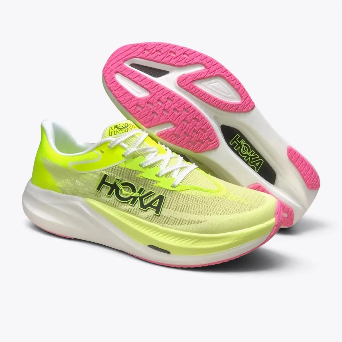 Hoka Rocket X 3 – Sunlight / Neon Hoka Citrus | PEBA Carbon Plate Marathon Racing Shoe