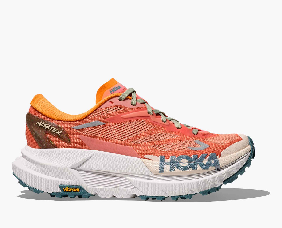 Hoka Mafate Speed X – Coral / Rose | Vibram Megagrip Ultra Trail Shoe