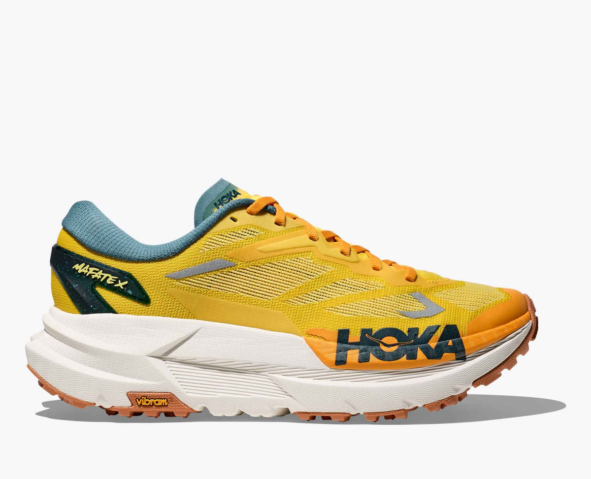 Hoka Mafate Speed X – Yellow / Orange | Vibram Megagrip Ultra Trail Shoe