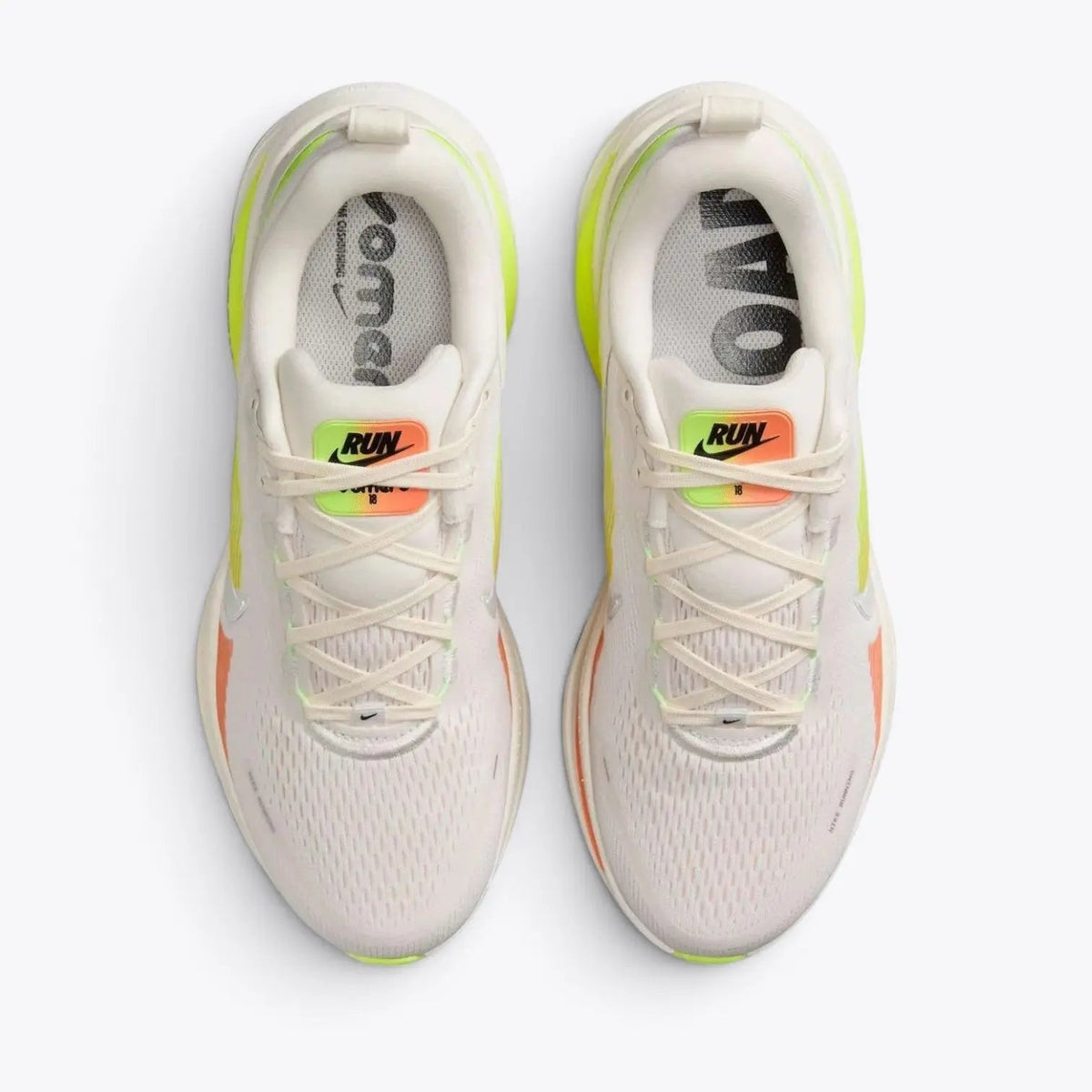 Nike Vomero 18 – Phantom / Wild Mango / Volt | 46mm ZoomX + ReactX Dual-Foam Sunset Gradient Max Cushion Daily Running Shoe