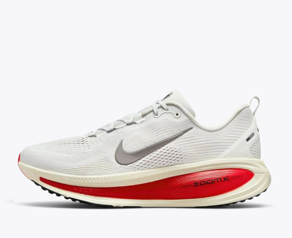 Nike Vomero 18 – Platinum Tint / Siren Red | Max Cushion Daily Trainer