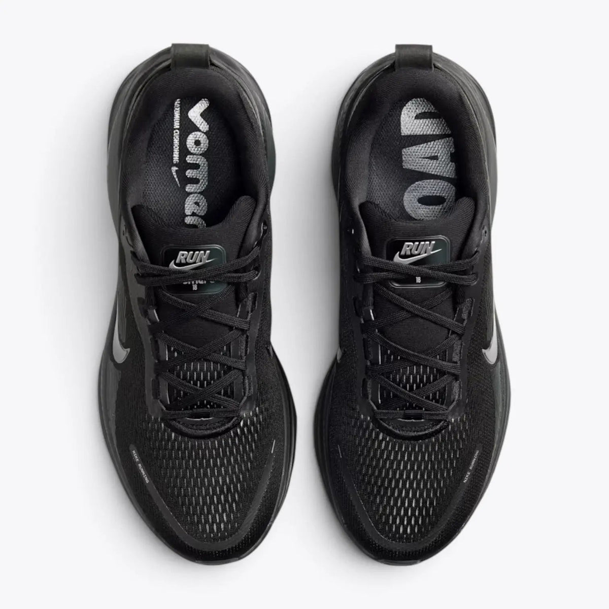Nike Vomero 18 – Triple Black | 46mm ZoomX + ReactX Dual-Foam Max Cushion Stealth Daily Running Shoe