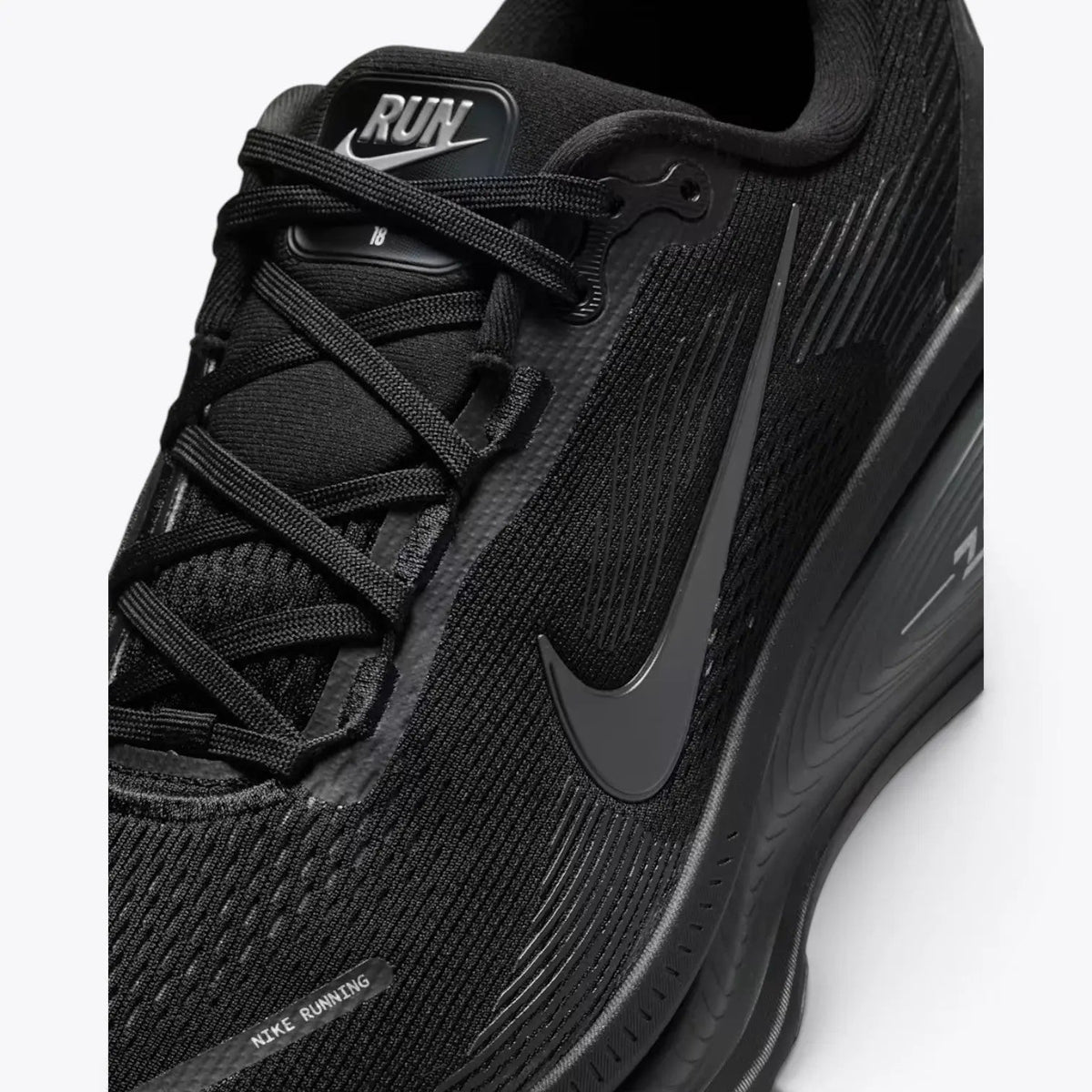 Nike Vomero 18 – Triple Black | 46mm ZoomX + ReactX Dual-Foam Max Cushion Stealth Daily Running Shoe