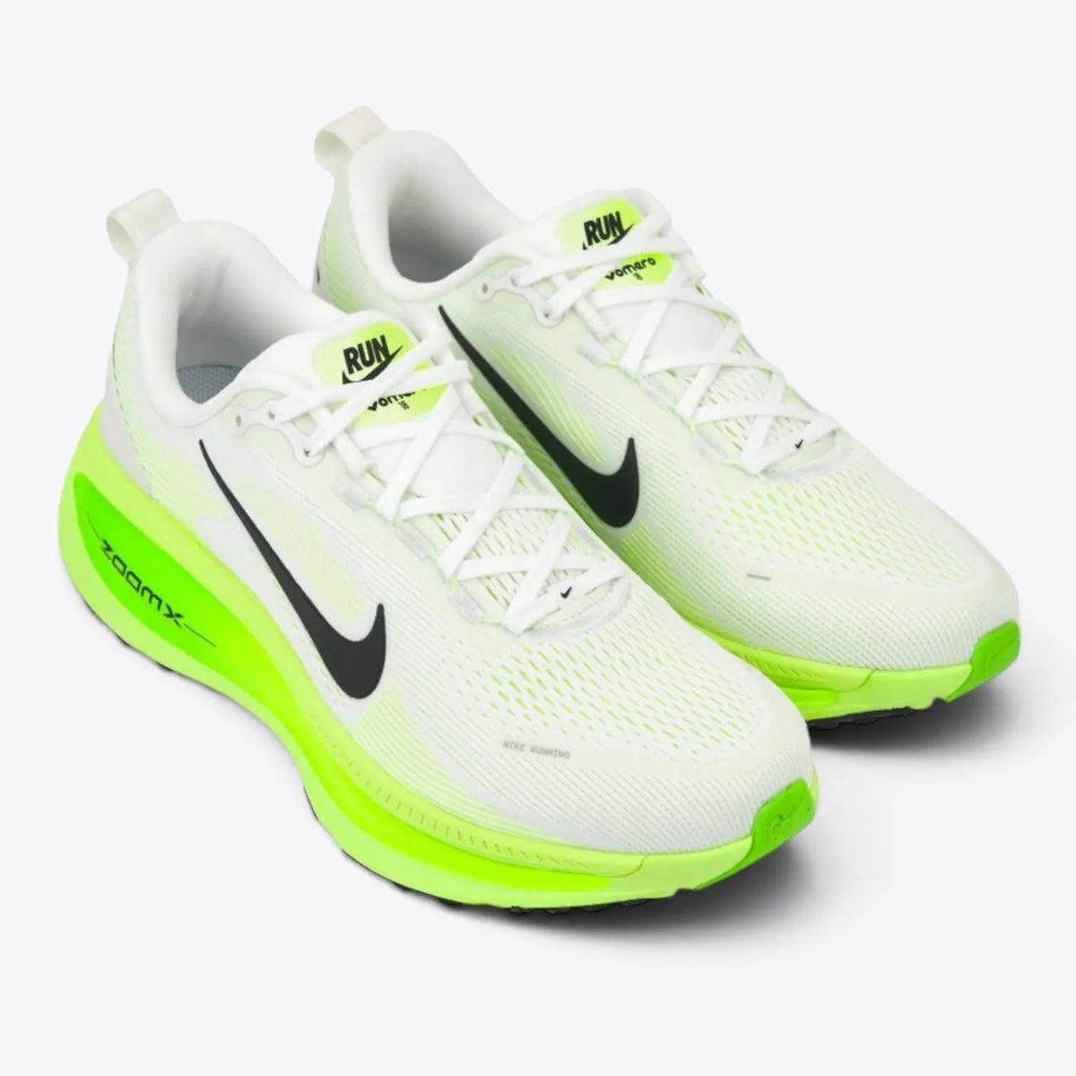 Nike Vomero 18 – White / Electric Green / Volt | 46mm ZoomX + ReactX Dual-Foam Max Cushion Daily Training Shoe