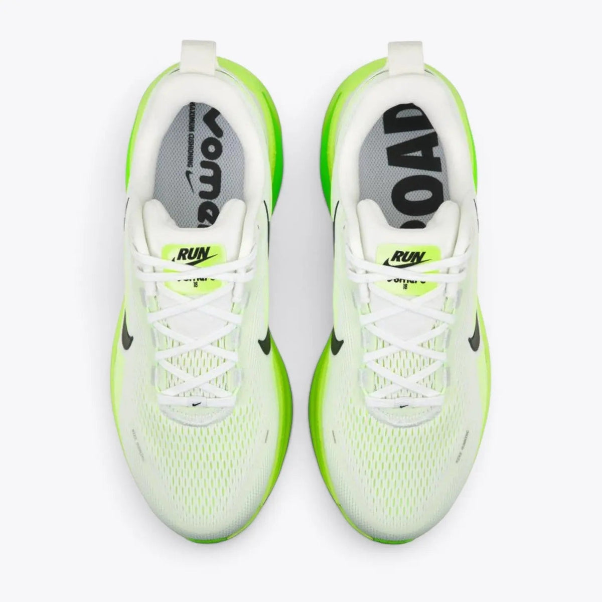 Nike Vomero 18 – White / Electric Green / Volt | 46mm ZoomX + ReactX Dual-Foam Max Cushion Daily Training Shoe