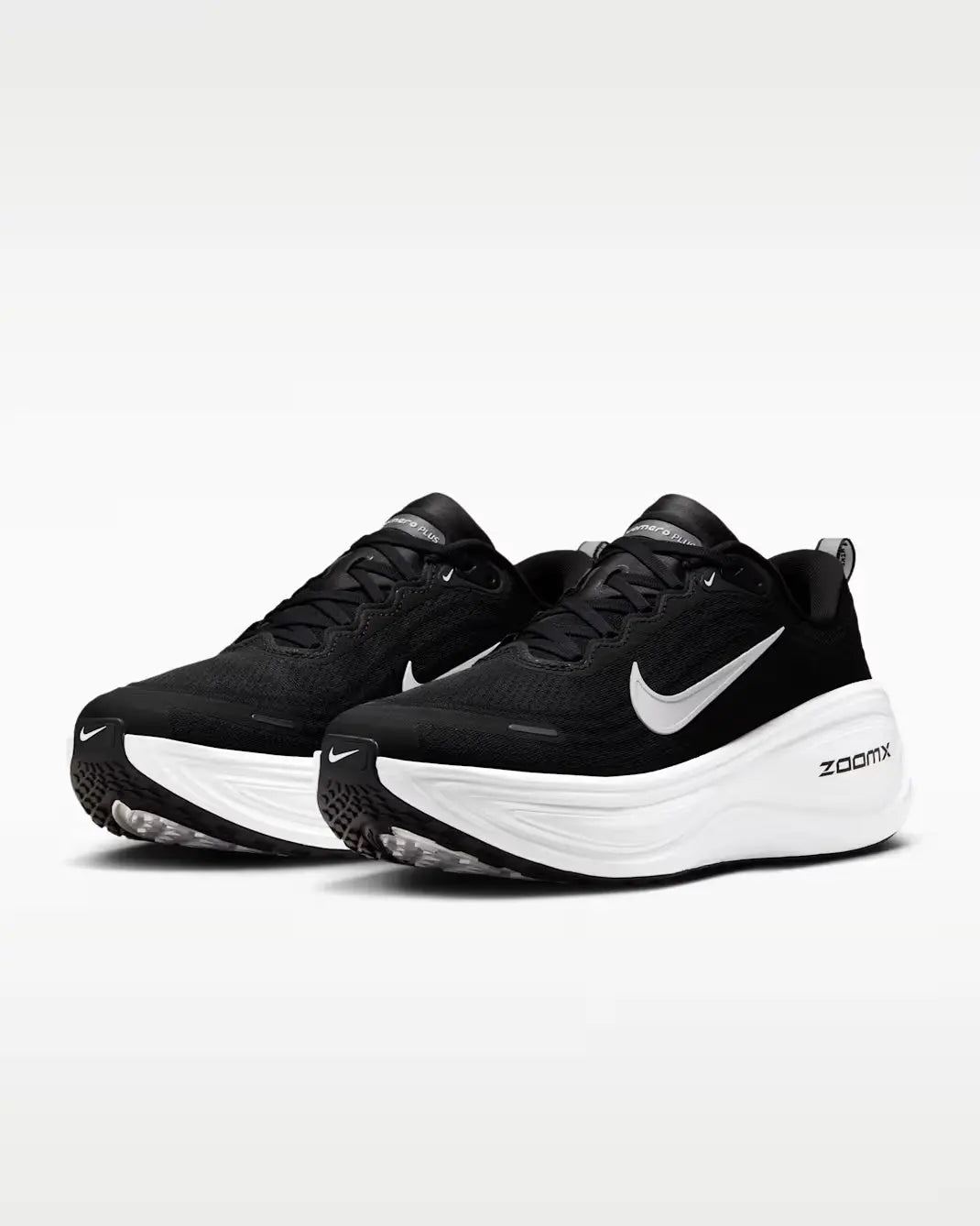 Nike Vomero Plus – Black / White | 43mm Full-Length ZoomX + Cushlon 3.0 Max Cushion Daily Running Shoe