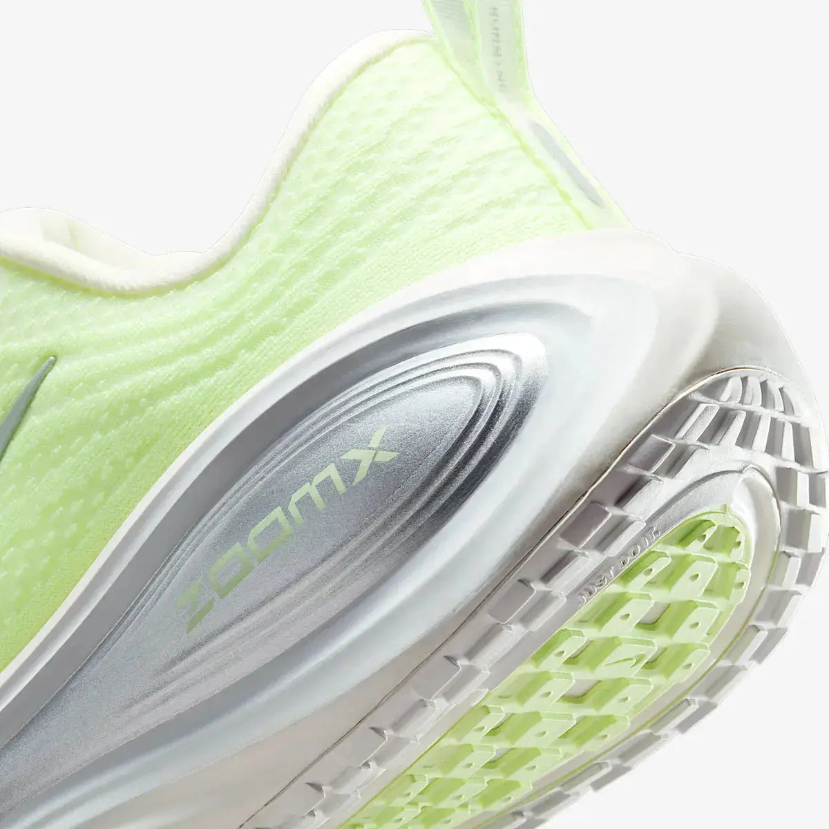 Nike Vomero Plus – White / Barely Volt / Metallic Silver | 45mm Full-Length ZoomX Women’s Max Cushion Daily Running Shoe