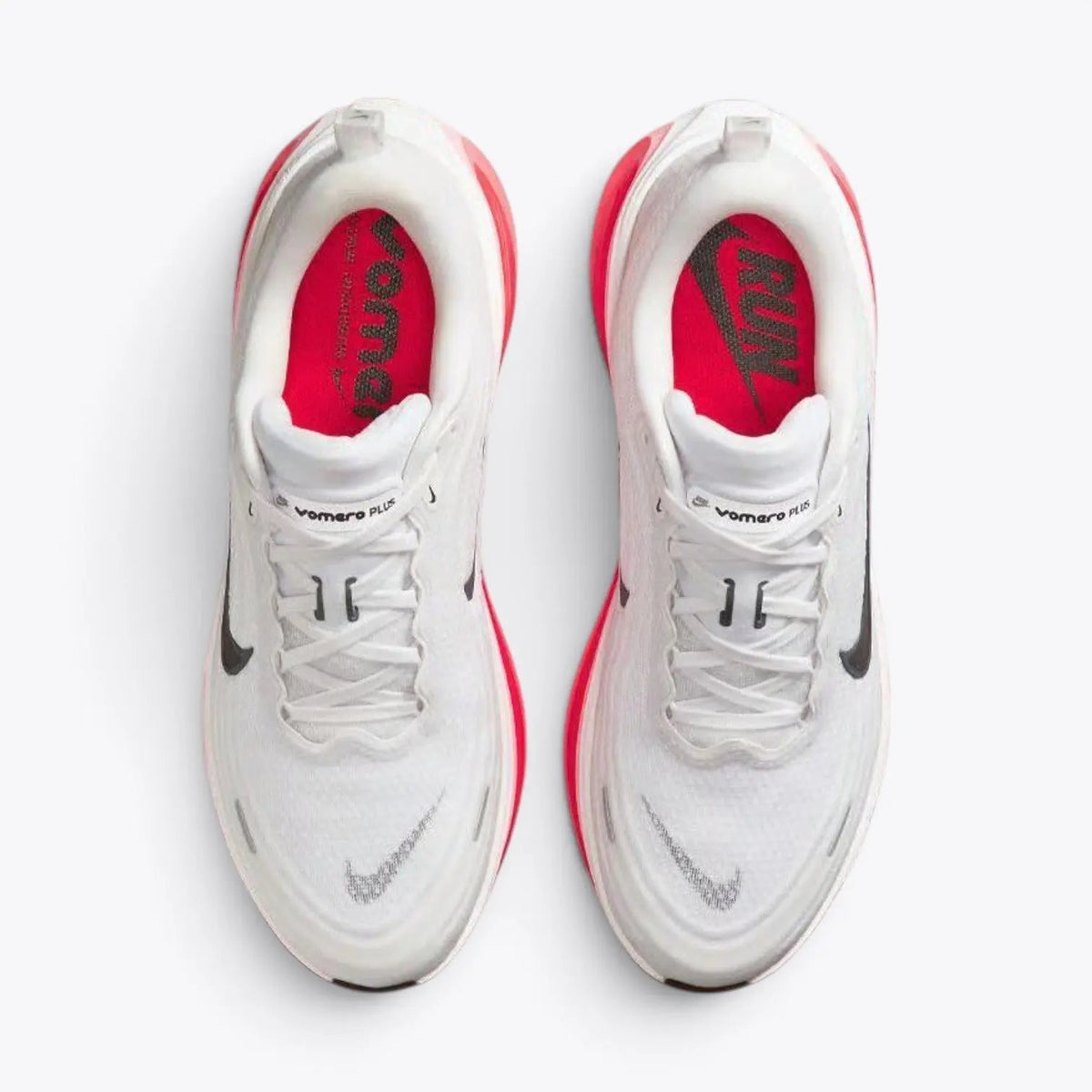 Nike Vomero Plus – White / Bright Crimson | Full-Length ZoomX Concentric Red Gradient Max Cushion Daily Running Shoe