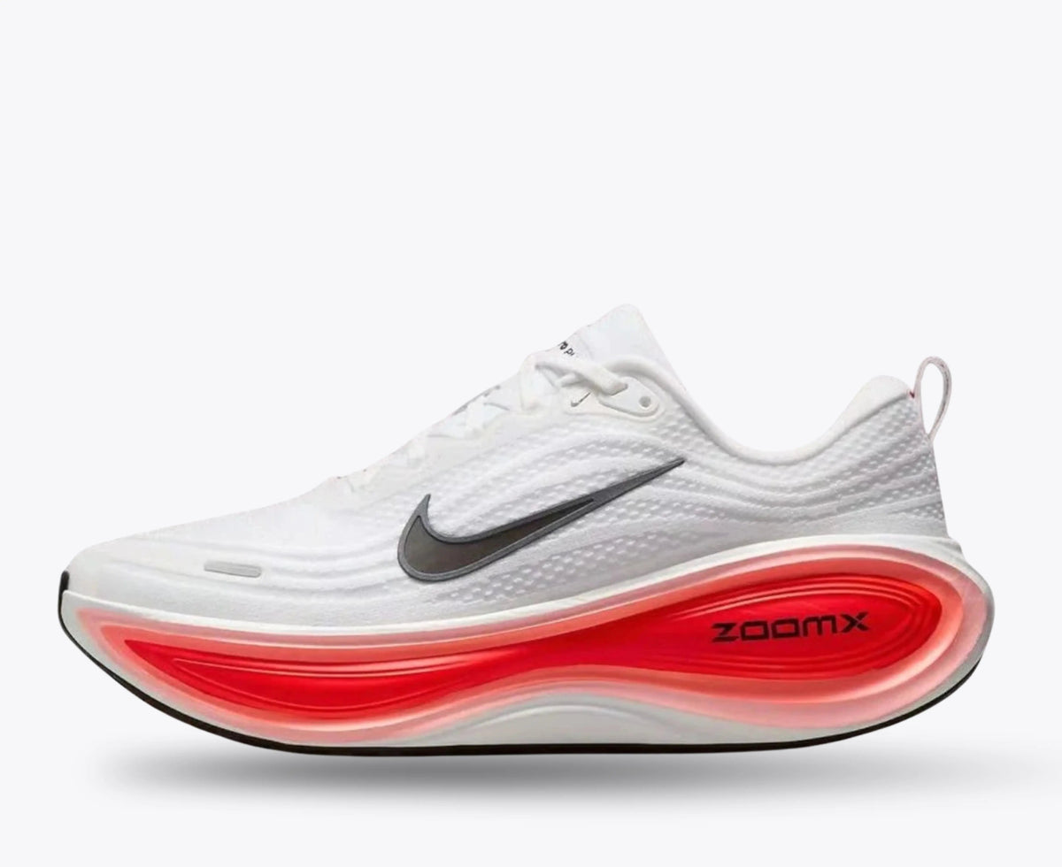 Nike Vomero Plus – White / Bright Crimson | Full-Length ZoomX Concentric Red Gradient Max Cushion Daily Running Shoe