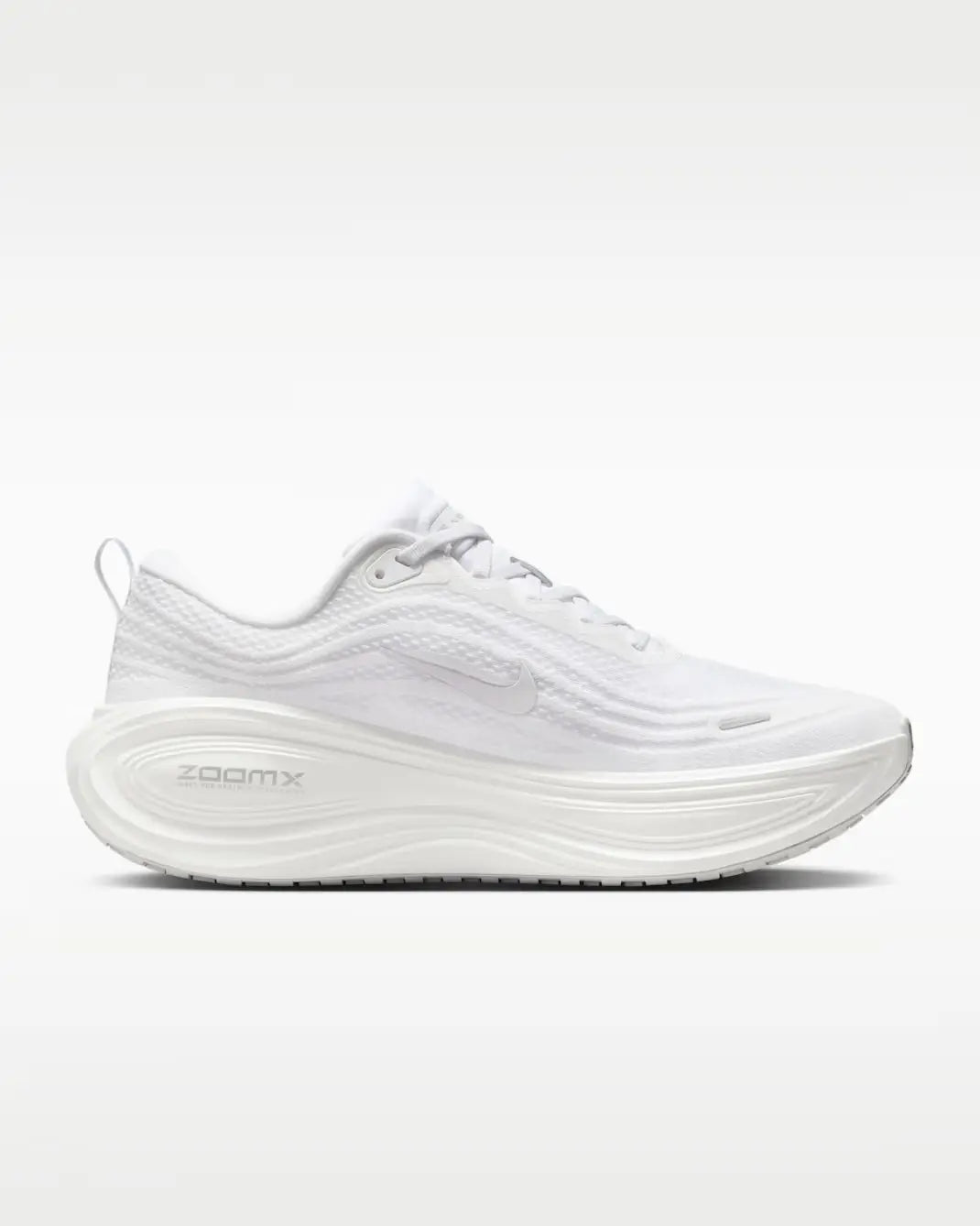Nike Vomero Plus – White / Metallic Silver / Light Smokey Grey | 45mm Full-Length ZoomX Max Cushion Daily Trainer