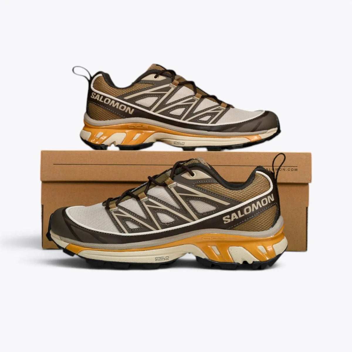Salomon XT-6 Expanse – Feather Grey / Golden Oak | Agile Chassis Quicklace EndoFit Contagrip Outdoor Urban Trail-to-City Shoe