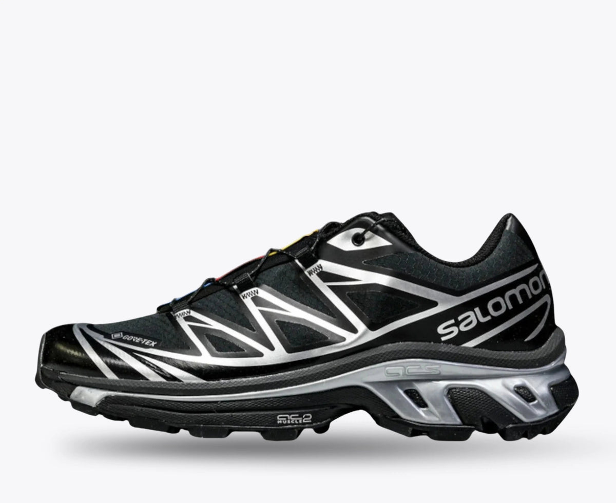 Salomon XT-6 GORE-TEX – Black / Footwear Silver | PFC-Free Waterproof Reflective EnergyCell Trail Sneaker