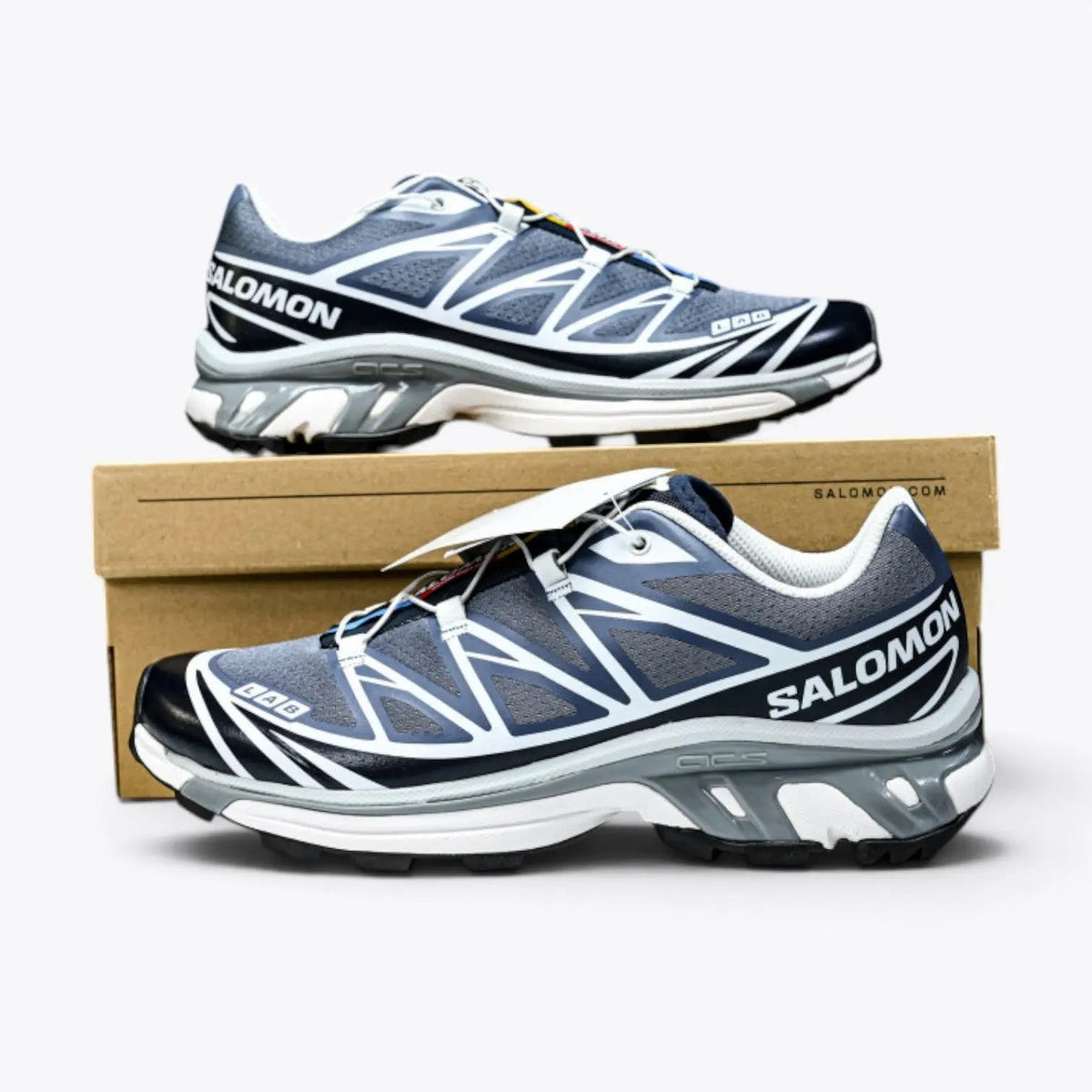 Salomon XT-6 – Grisaille / Blue Nights / Quarry | EnergyCell + EndoFit Alpine Trail Sneaker