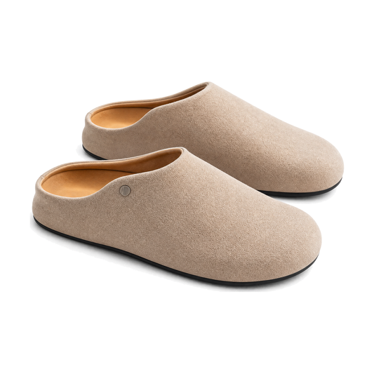 Men's Beige Backless Casual Mules