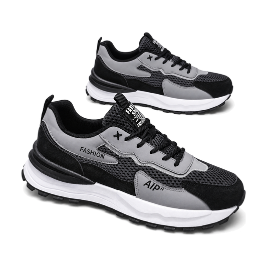 Men's Black and Gray Platform Athletic Sneakers